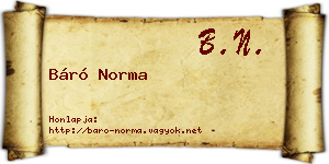 Báró Norma névjegykártya